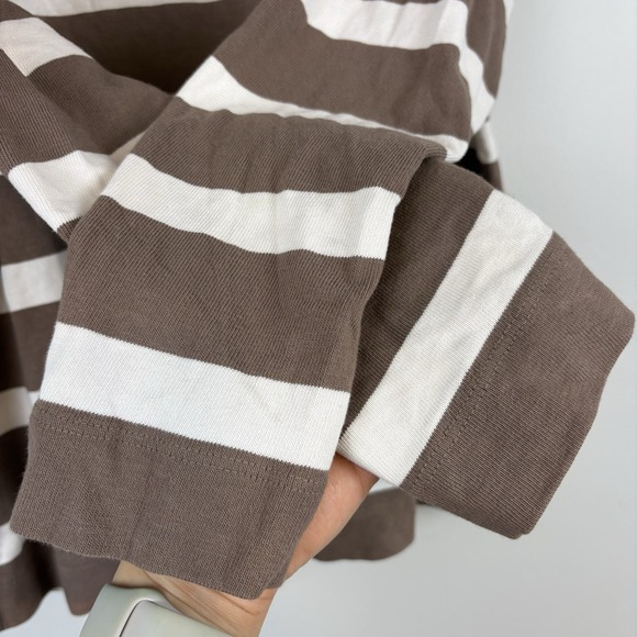 AYR The Early Mornings Striped Top Womens M Brown Ivory - Picture 7 of 12